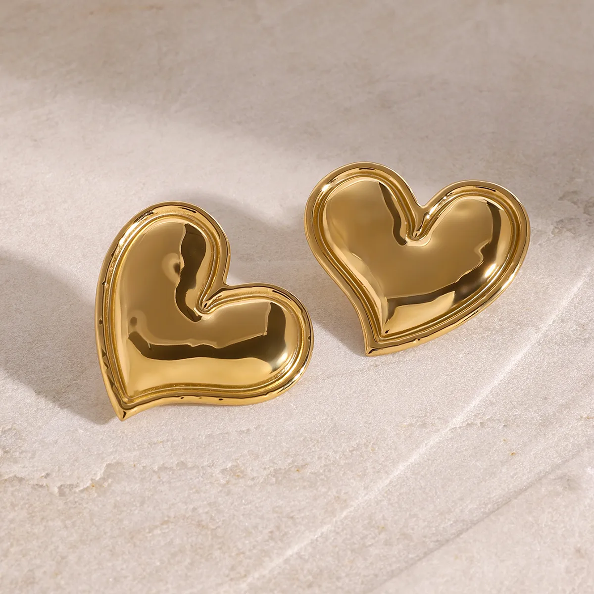 1 Pair Simple Style Classic Style Heart Shape 304 Stainless Steel Ear Studs display picture 7