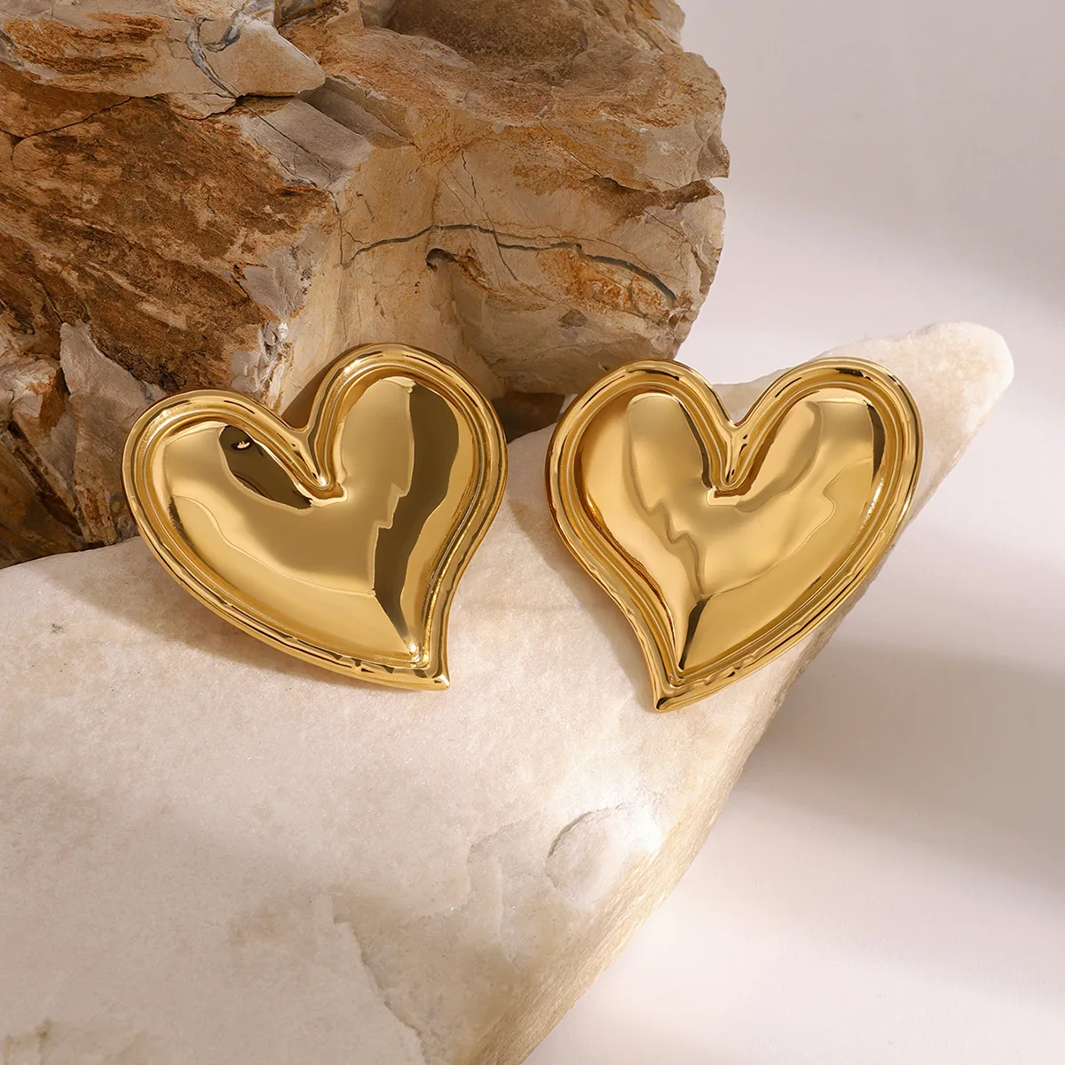 1 Pair Simple Style Classic Style Heart Shape 304 Stainless Steel Ear Studs display picture 8