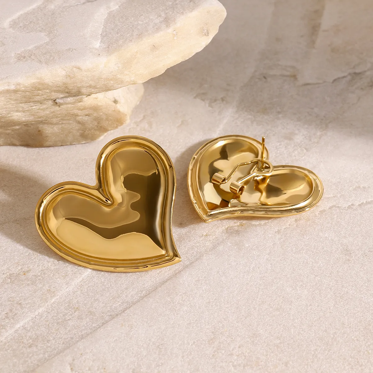 1 Pair Simple Style Classic Style Heart Shape 304 Stainless Steel Ear Studs display picture 9