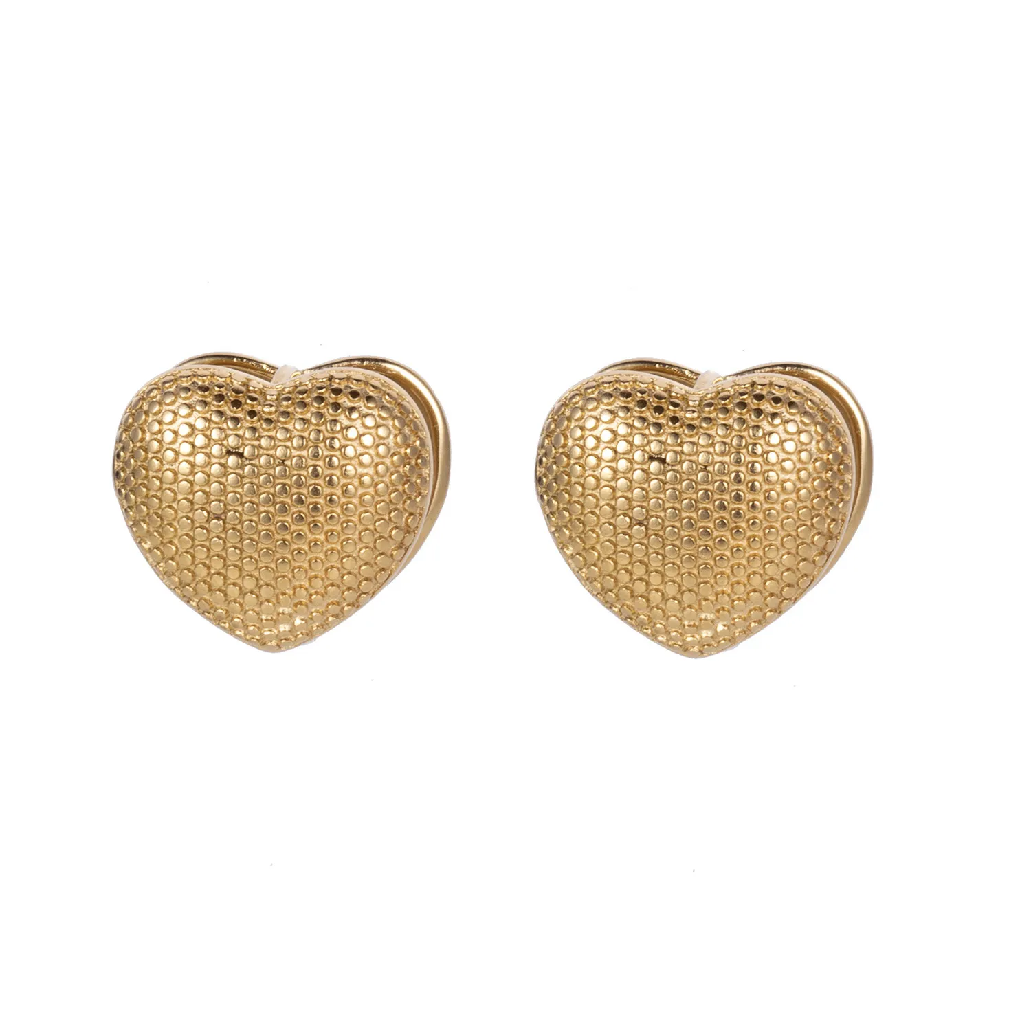 1 Pair IG Style Heart Shape Mixed Metal Inlay Titanium Steel Pearl Zircon Drop Earrings Ear Studs display picture 5