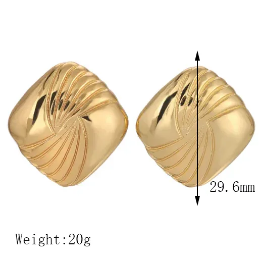1 Pair Vintage Style Commute Rhombus Plating 304 Stainless Steel 18K Gold Plated Ear Studs display picture 1