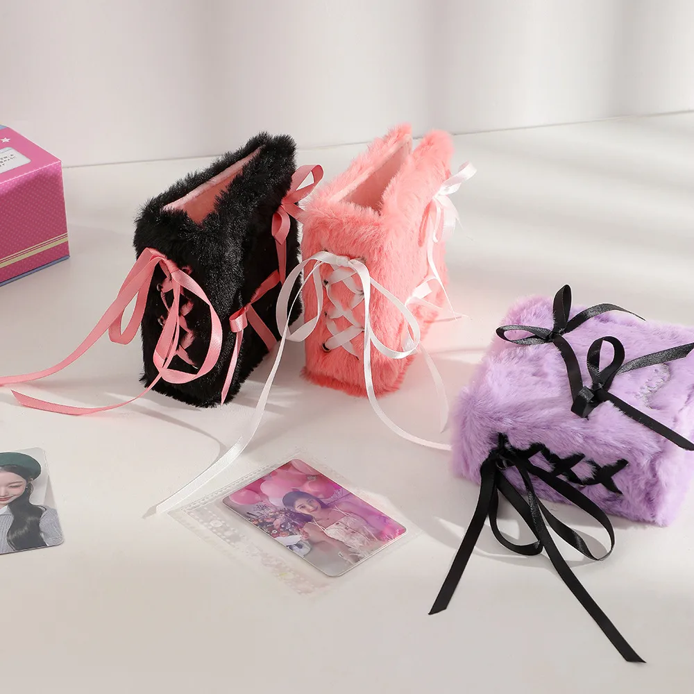 Ballet Style Ribbon Bow Photo Album Three-inch One-Miyagi Porter Card Storage Book Star-chasing Plush Card Book display picture 5
