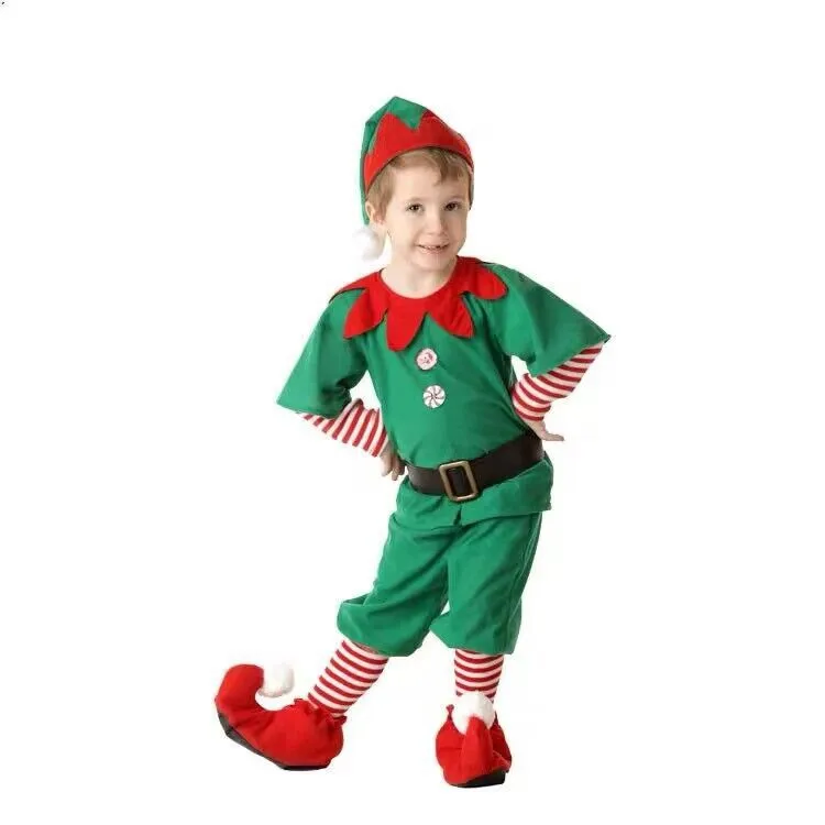 Christmas Clothing Children's Christmas Elf Clothing Cosplay Parent-child Clothing Festival Adult Men's And Women's Green Christmas Clothing display picture 5
