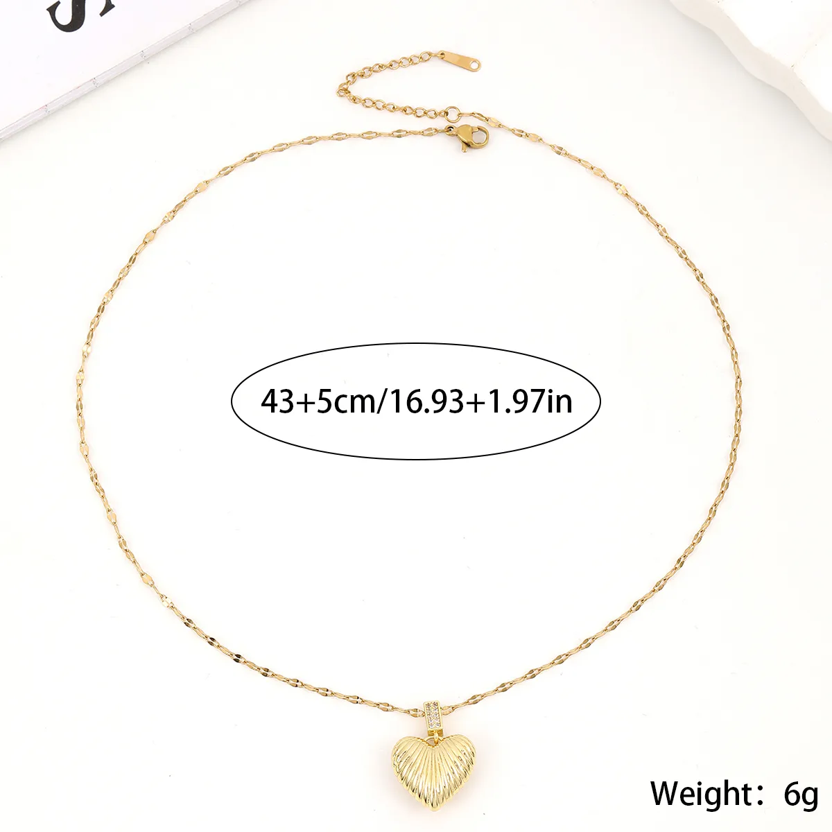 Wholesale Jewelry Sweet Heart Shape 304 Stainless Steel Copper Zircon 18K Gold Plated Plating Inlay Pendant Necklace display picture 1