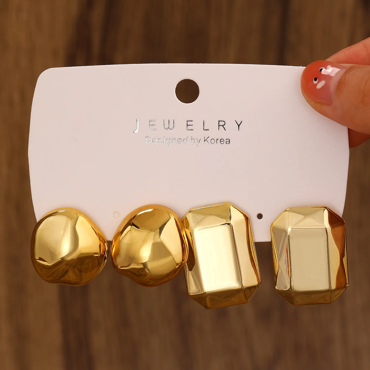 1 Set Elegant Lady Simple Style Geometric Quadrilateral Plating CCB Earrings display picture 4