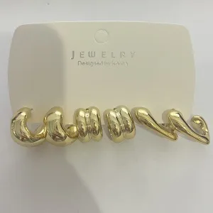 1 Set Elegant Lady Simple Style Geometric Quadrilateral Plating CCB Earrings display picture 13