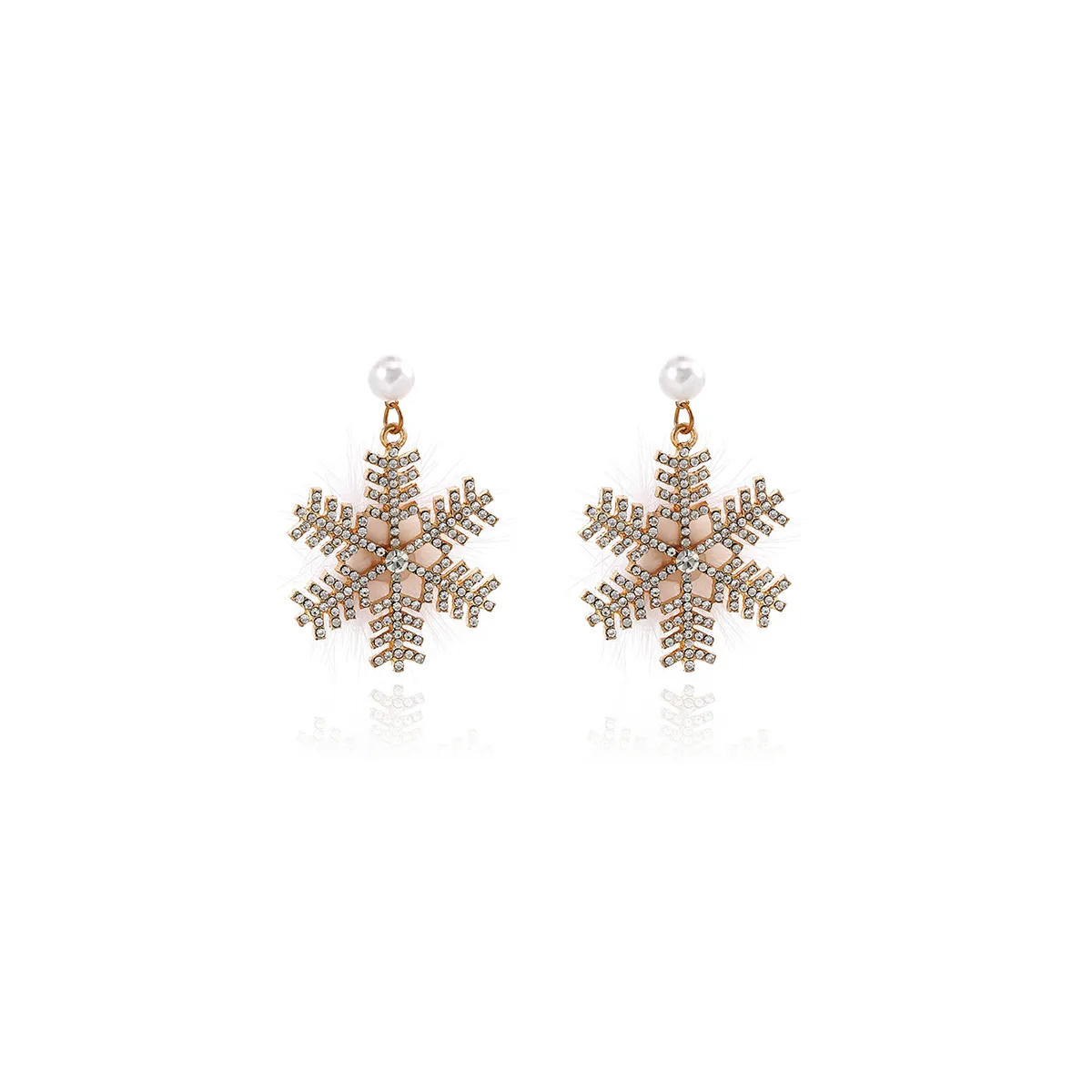1 Pair Casual Simple Style Streetwear Snowflake Plating Alloy Drop Earrings display picture 2