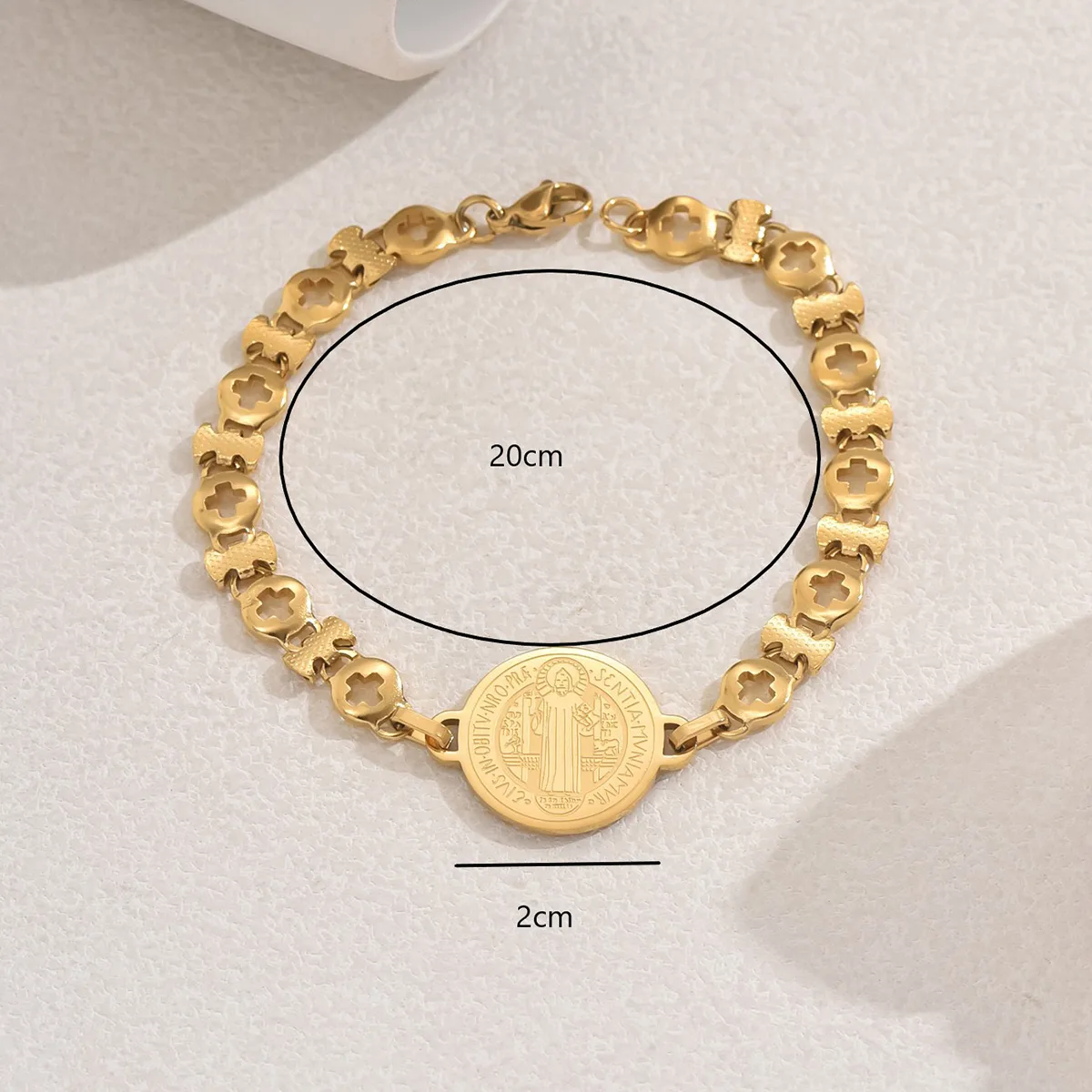 Retro Vintage Style Punk Round 201 Stainless Steel Bracelets In Bulk display picture 5