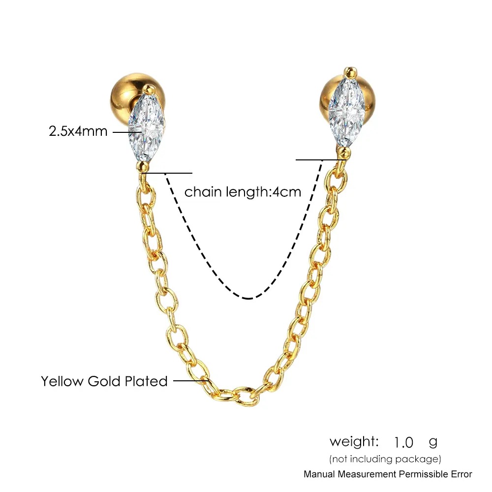 1 Piece Ear Cartilage Rings & Studs Hip-Hop U Shape Copper Ear Cartilage Rings & Studs display picture 1