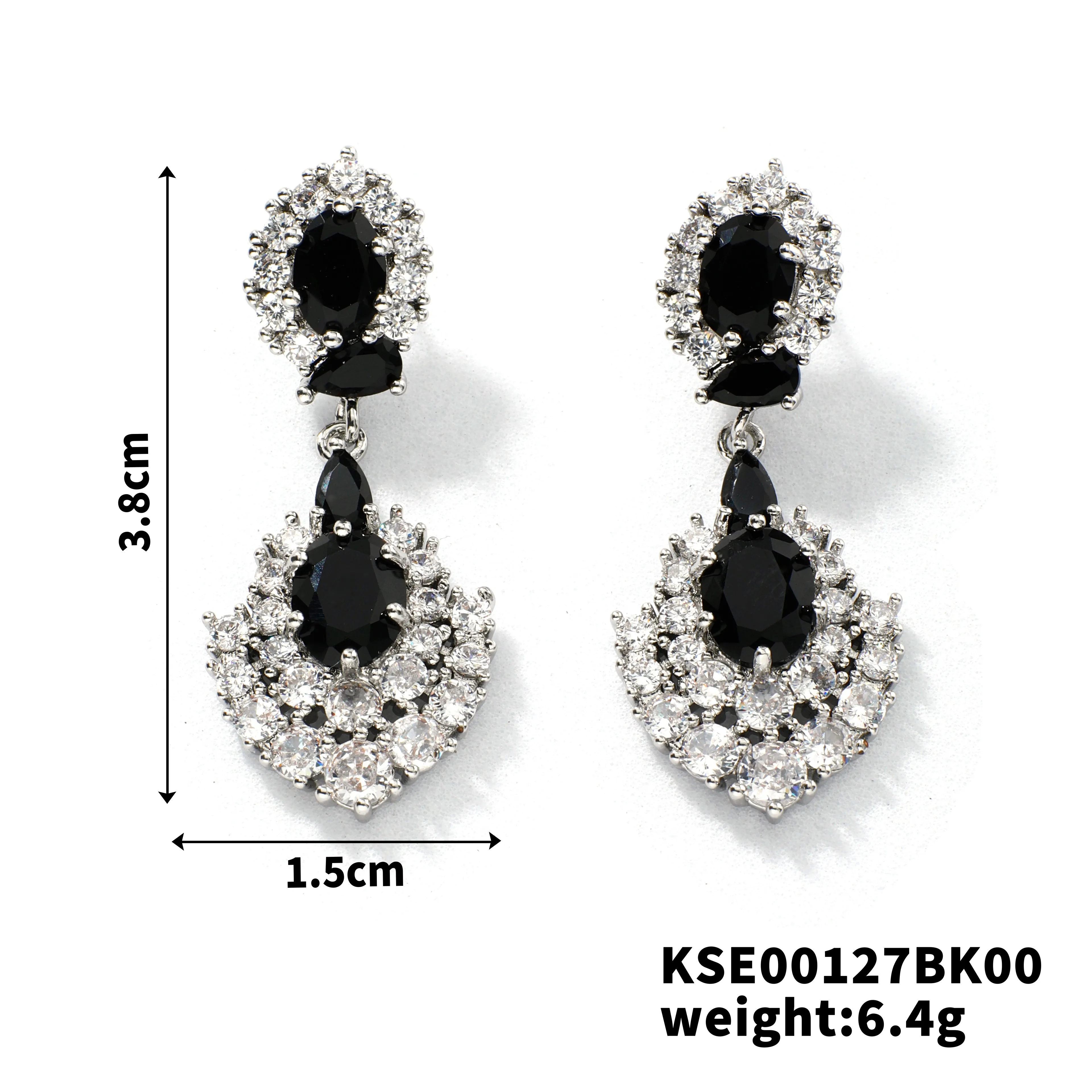 New Light Luxury High-End Fine Zircon-Embedded Earrings Simple Fashion In Europe And America Earrings Elegant Long Color Pendant Ear Rings display picture 5