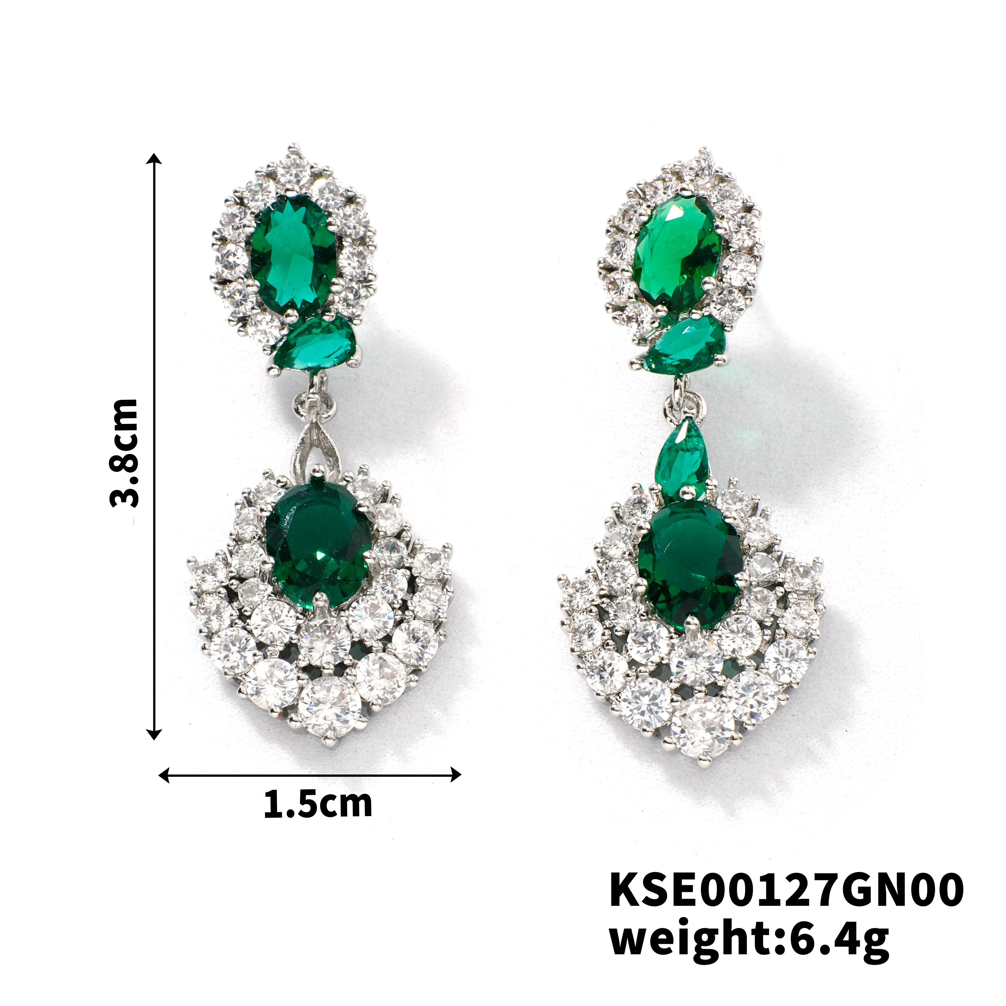 New Light Luxury High-End Fine Zircon-Embedded Earrings Simple Fashion In Europe And America Earrings Elegant Long Color Pendant Ear Rings display picture 2