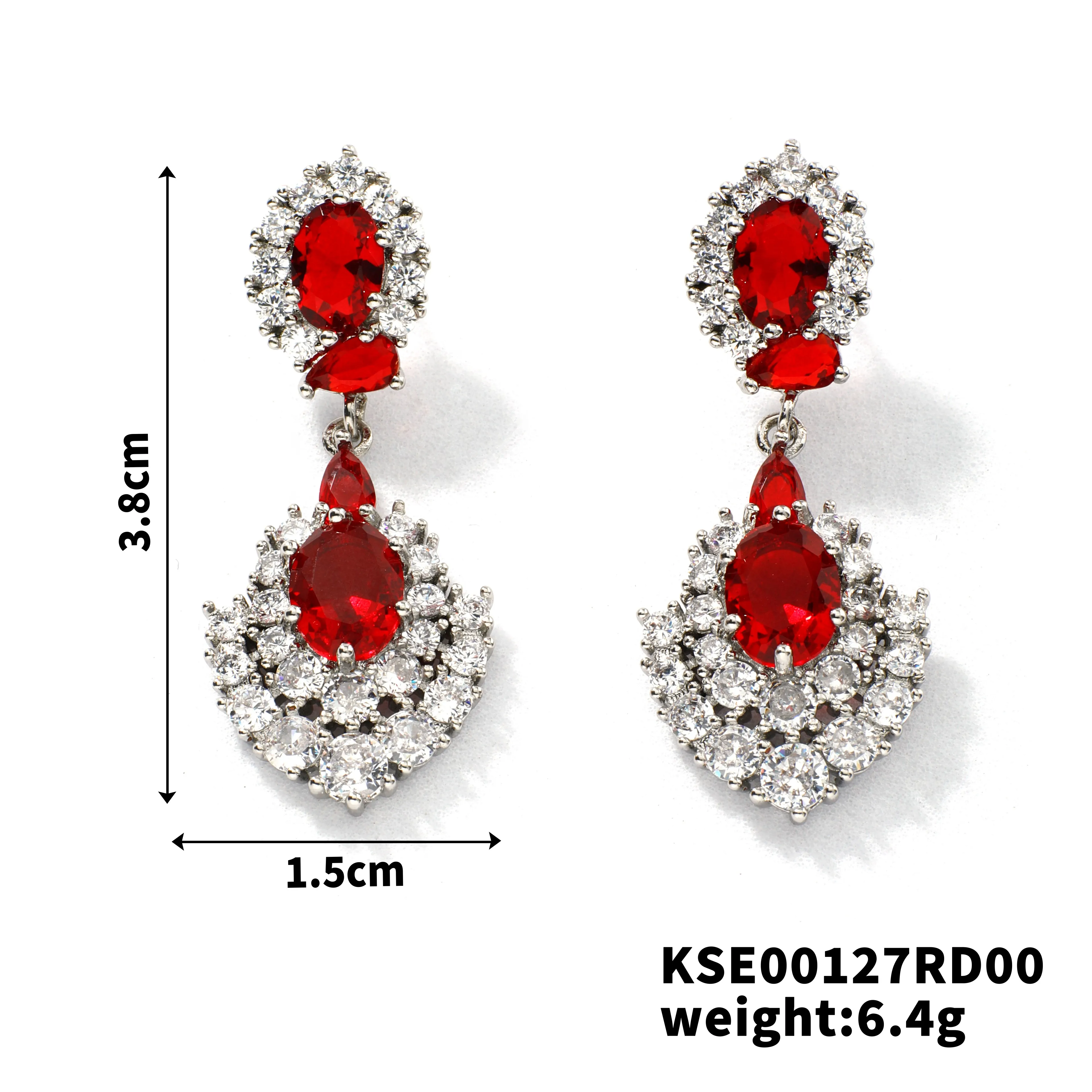 New Light Luxury High-End Fine Zircon-Embedded Earrings Simple Fashion In Europe And America Earrings Elegant Long Color Pendant Ear Rings display picture 1