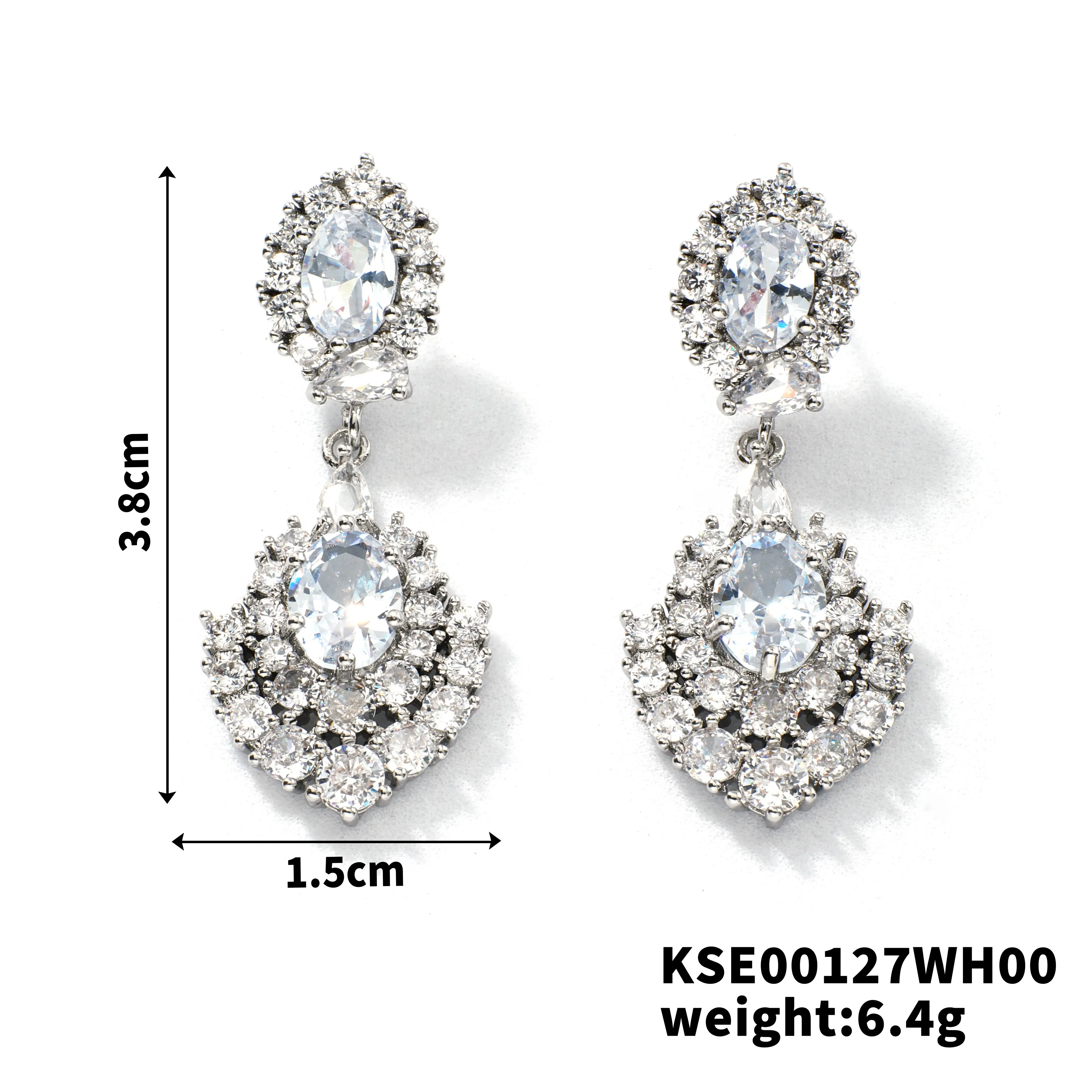 New Light Luxury High-End Fine Zircon-Embedded Earrings Simple Fashion In Europe And America Earrings Elegant Long Color Pendant Ear Rings display picture 4