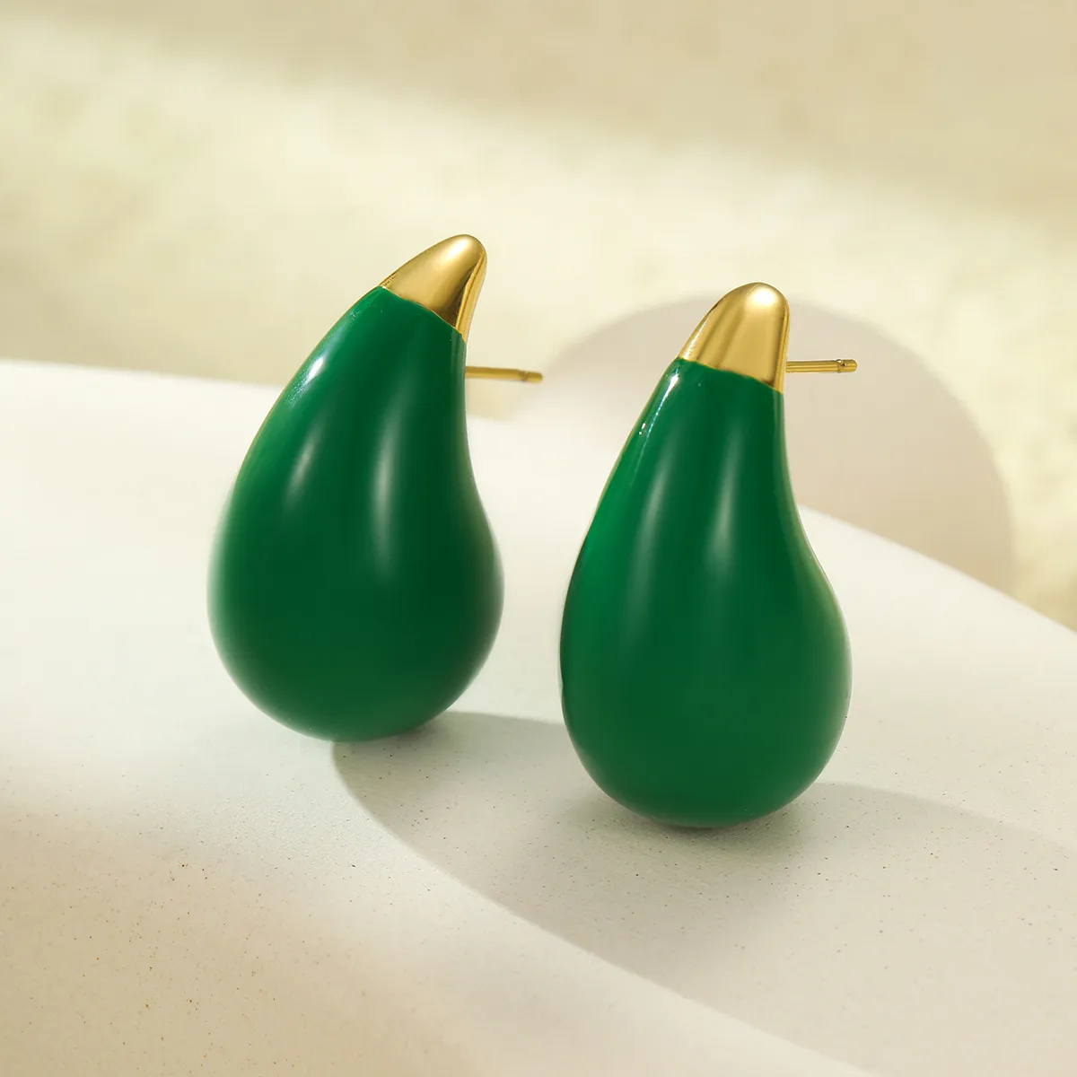 1 Pair Retro Geometric Plating 304 Stainless Steel Ear Studs display picture 3