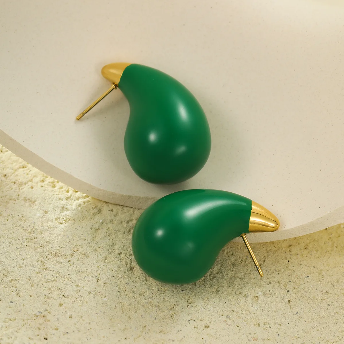 1 Pair Retro Geometric Plating 304 Stainless Steel Ear Studs display picture 4