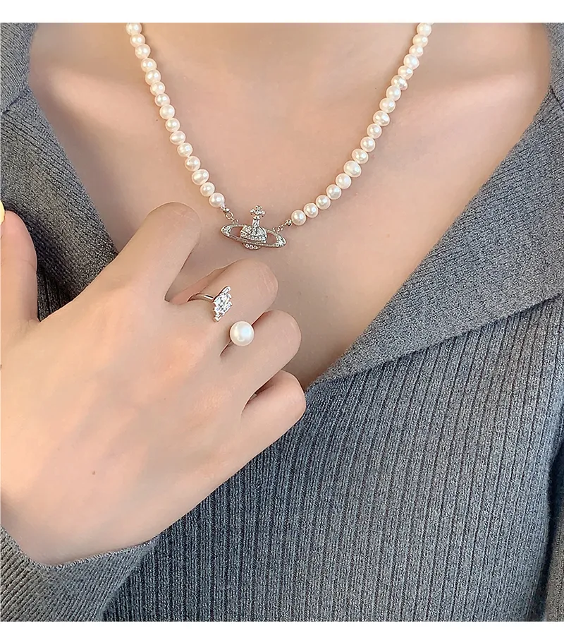 18K Gold Plated White Gold Plated 925 Sterling Silver Pearl Zircon Geometric Open Rings display picture 6