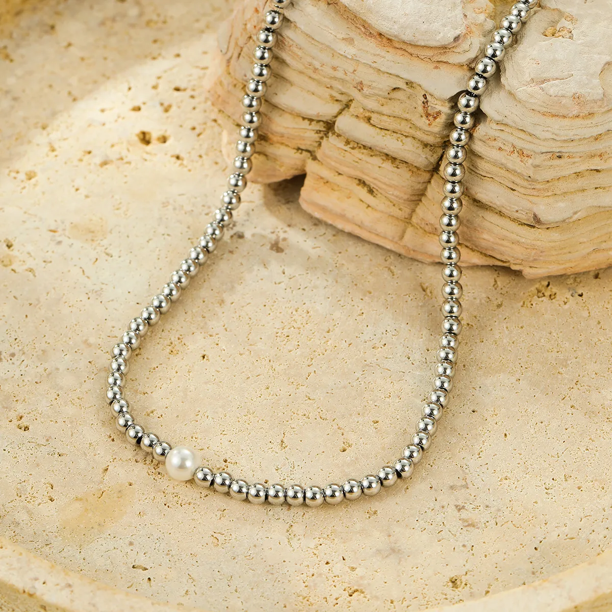 Wholesale Jewelry Lady Ball 304 Stainless Steel Plating Necklace display picture 5