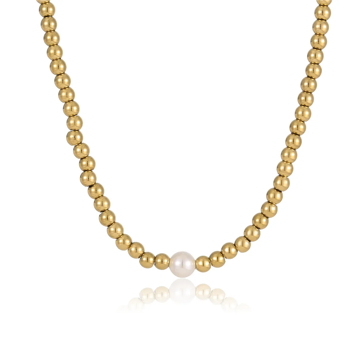 Wholesale Jewelry Lady Ball 304 Stainless Steel Plating Necklace display picture 7