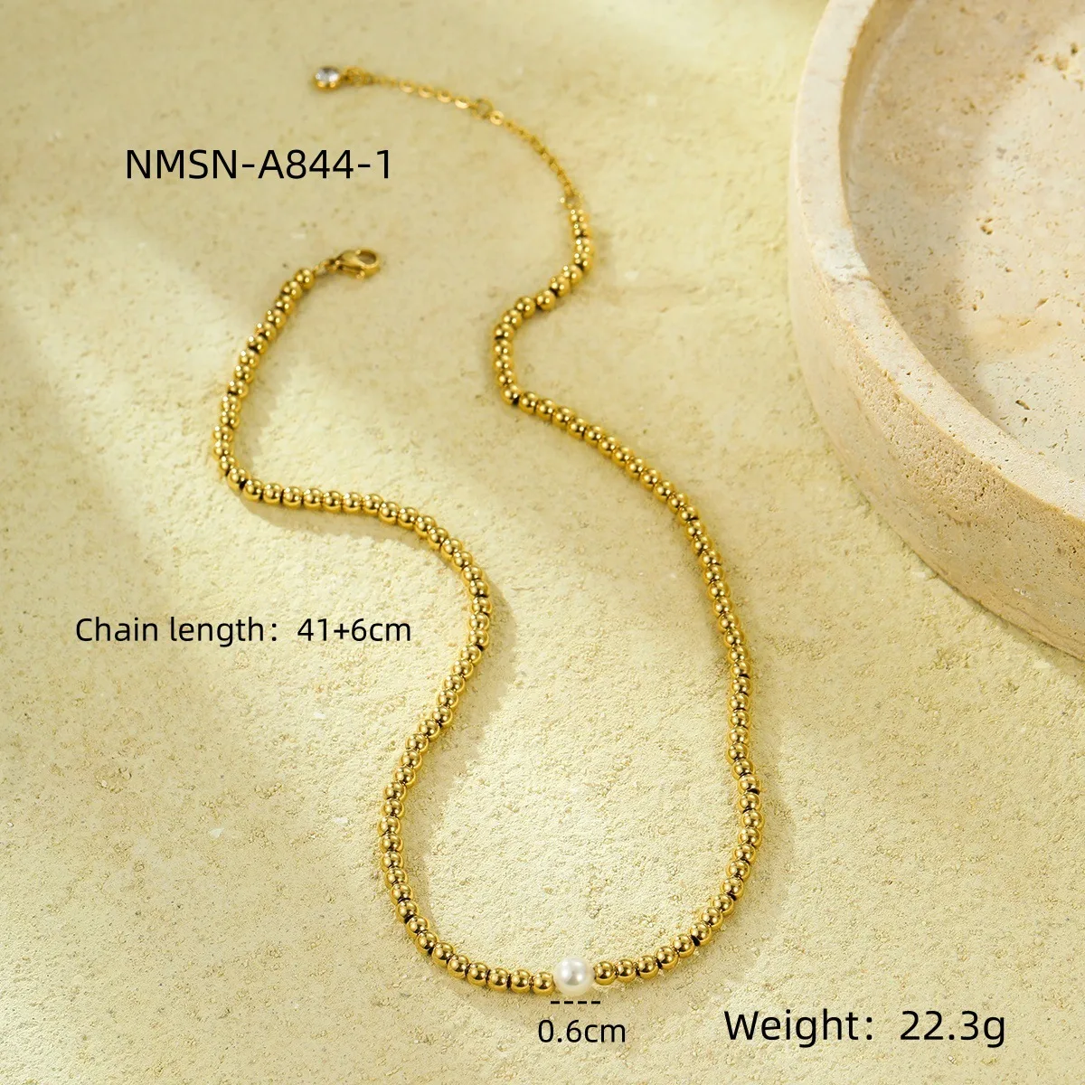 Wholesale Jewelry Lady Ball 304 Stainless Steel Plating Necklace display picture 4