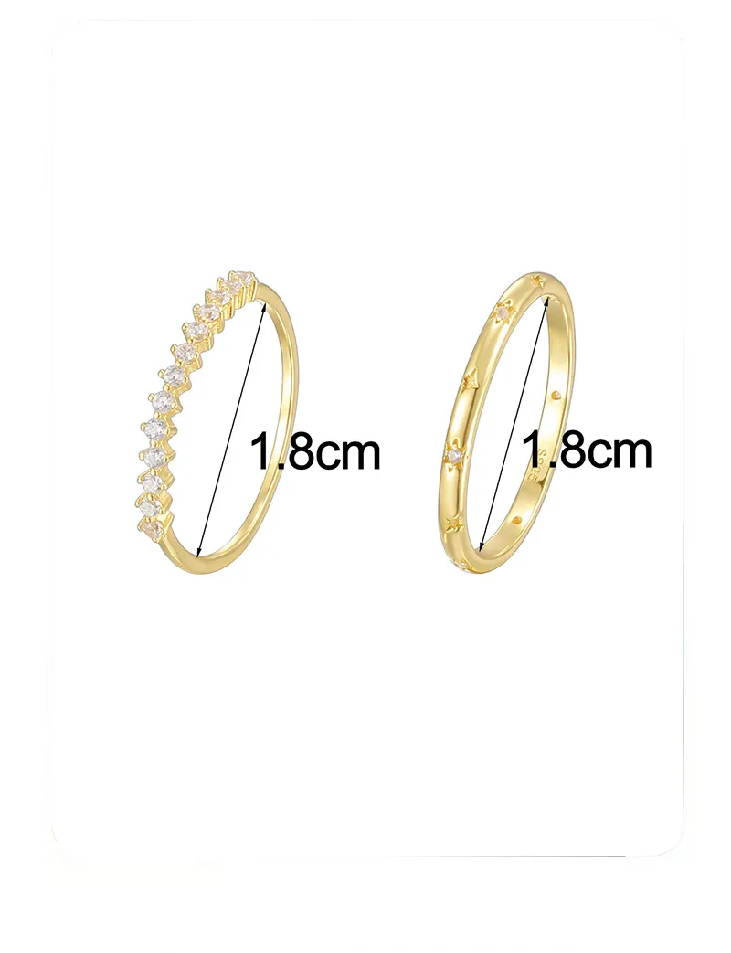 925 Sterling Silver Circle Rings display picture 2