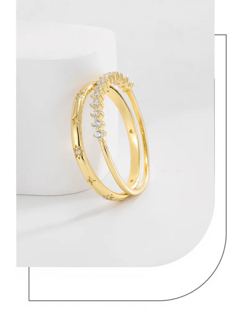 925 Sterling Silver Circle Rings display picture 4