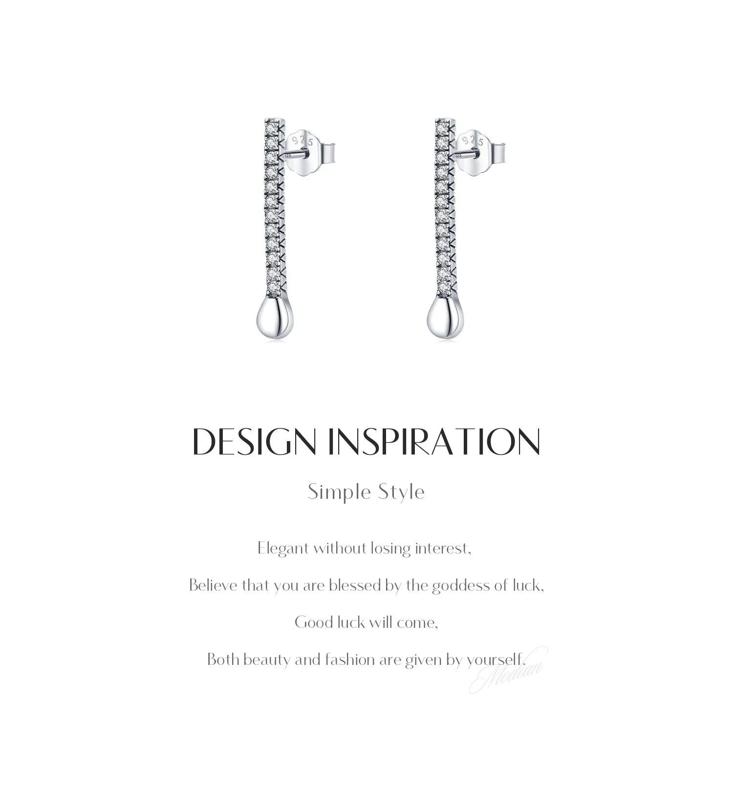 1 Pair Rhodium Plated Sterling Silver Zircon Geometric Ear Studs display picture 2