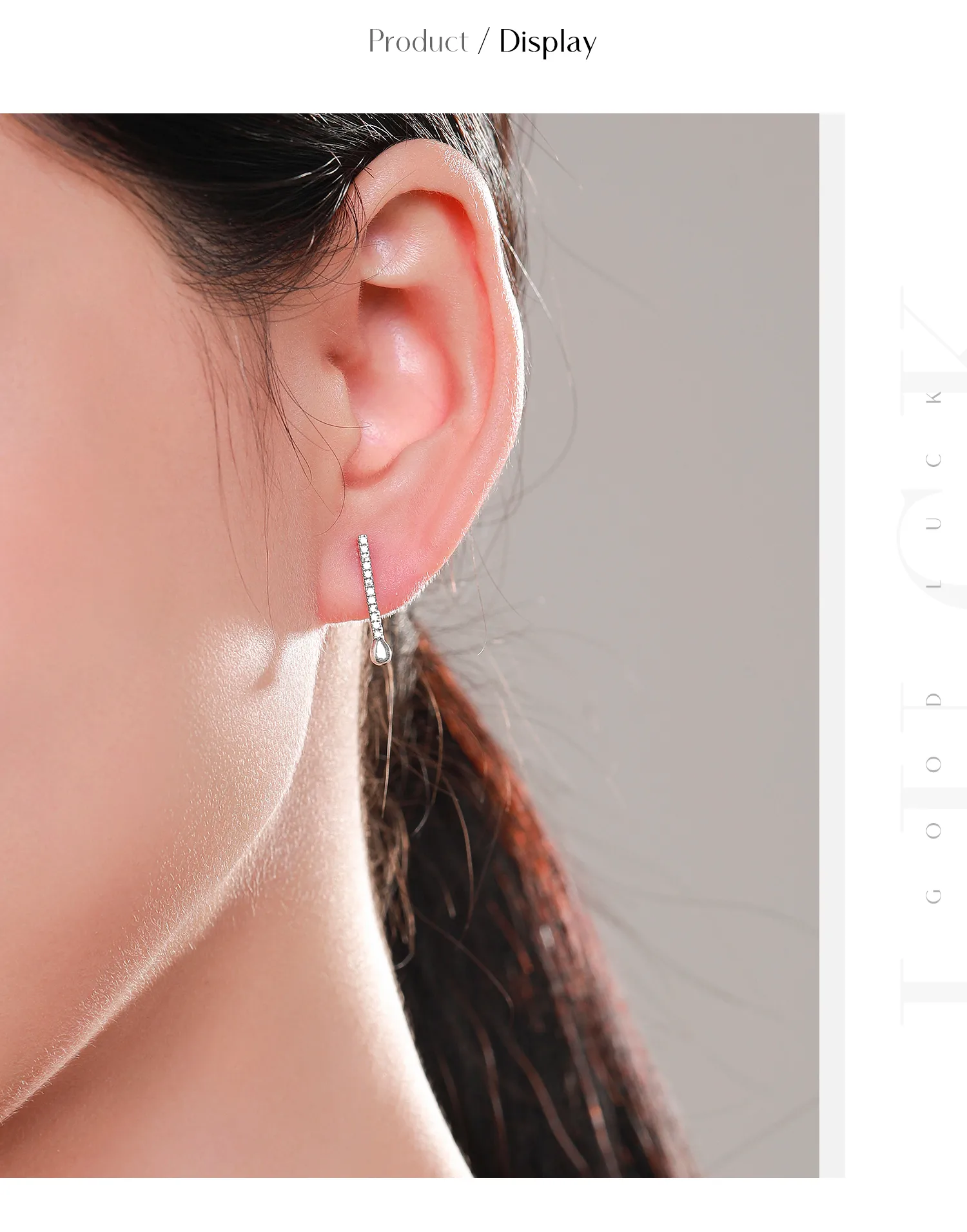 1 Pair Rhodium Plated Sterling Silver Zircon Geometric Ear Studs display picture 5