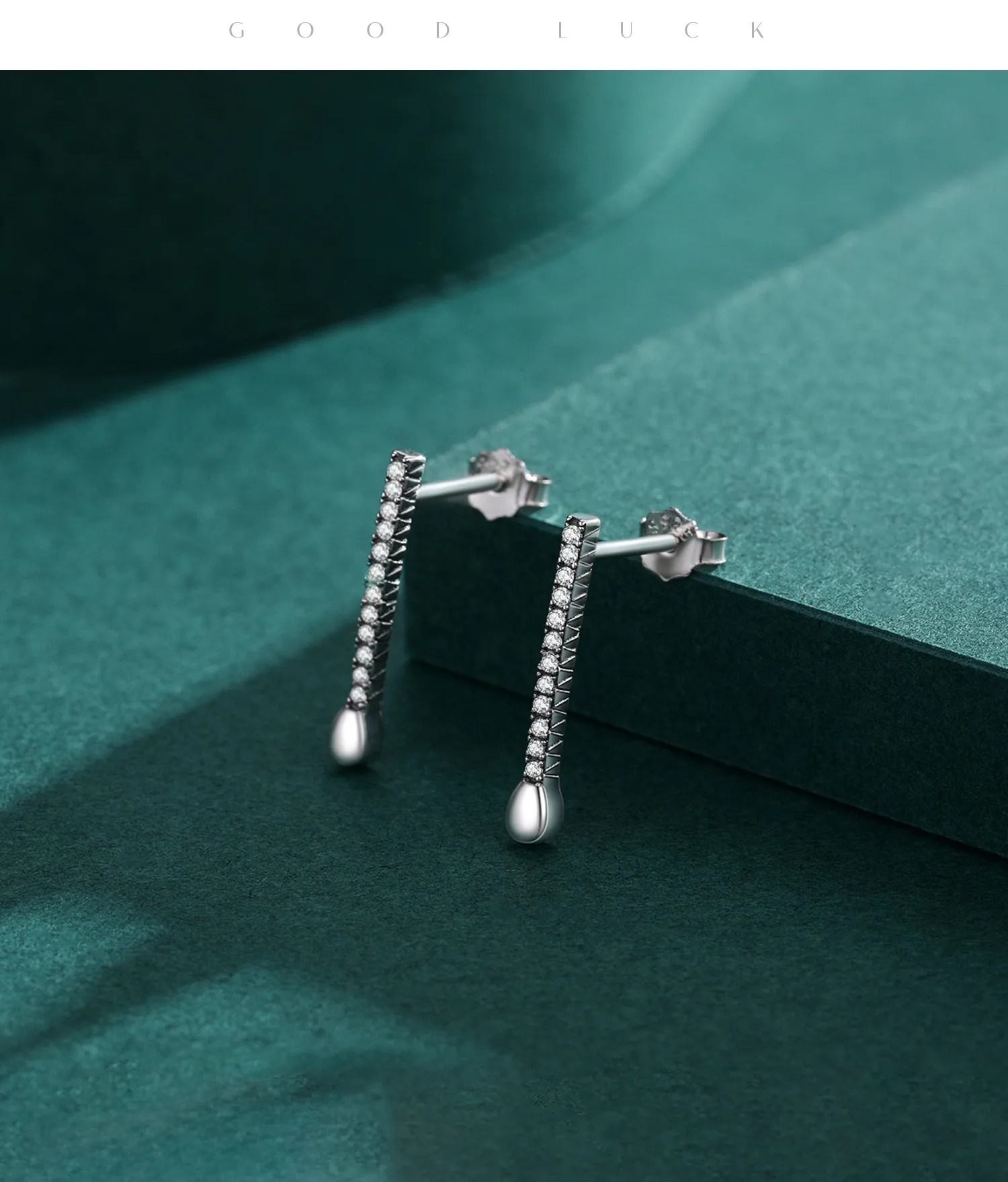 1 Pair Rhodium Plated Sterling Silver Zircon Geometric Ear Studs display picture 7