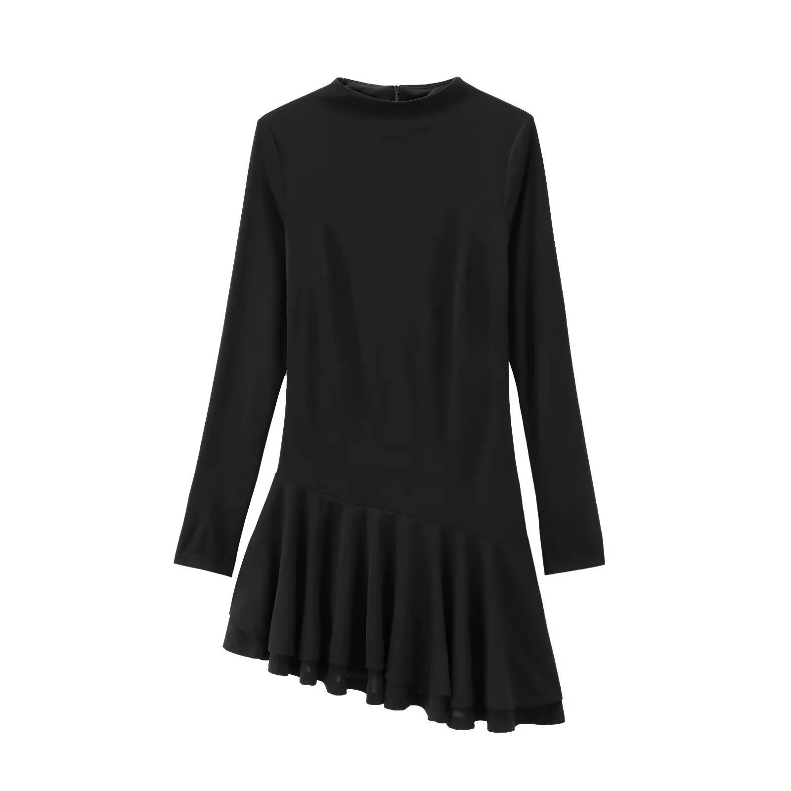 Women's Bodycon Dress Elegant Simple Style Round Neck Long Sleeve Solid Color Above Knee Holiday Daily display picture 1