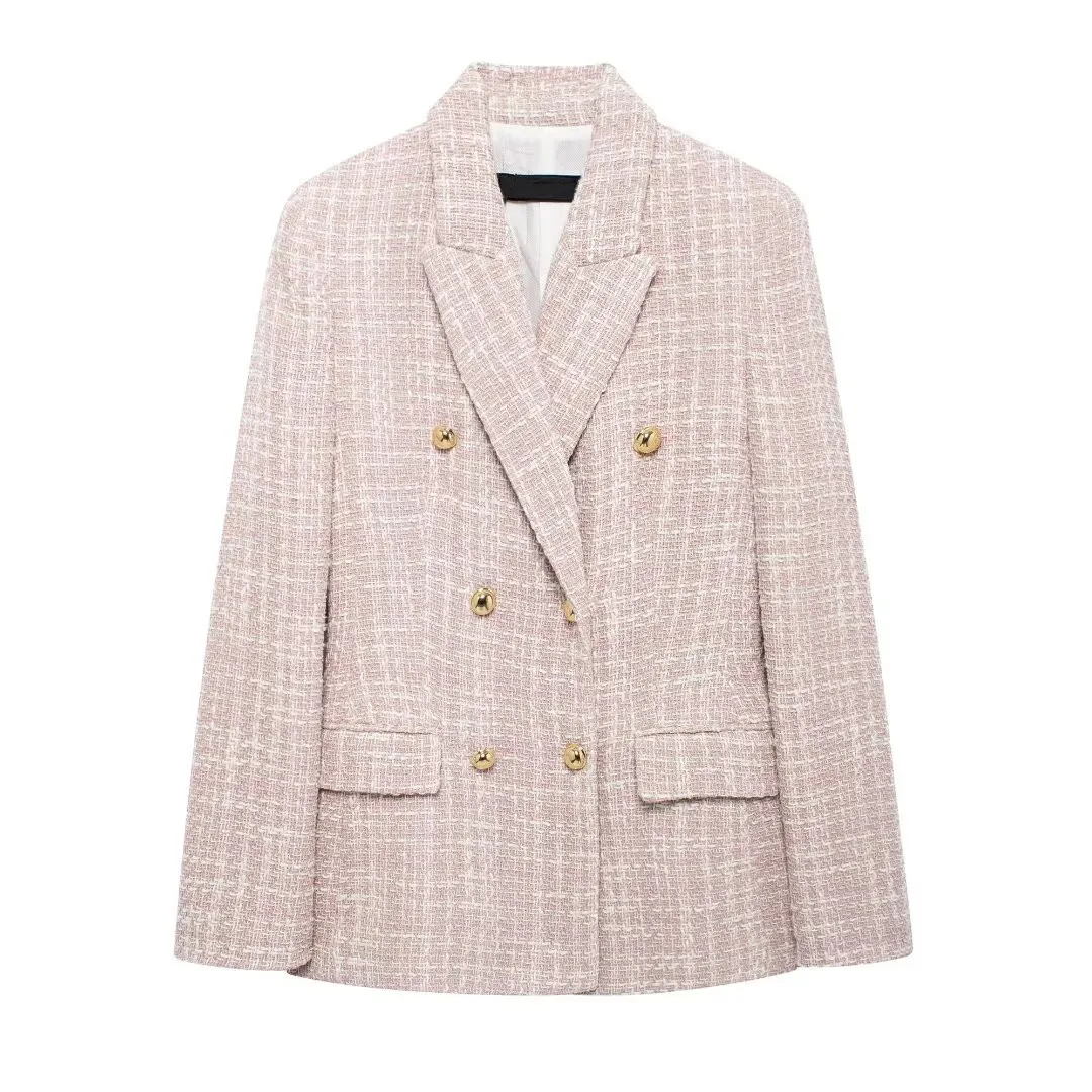 Women's Casual Elegant Plaid Button Double Breasted Blazer display picture 3