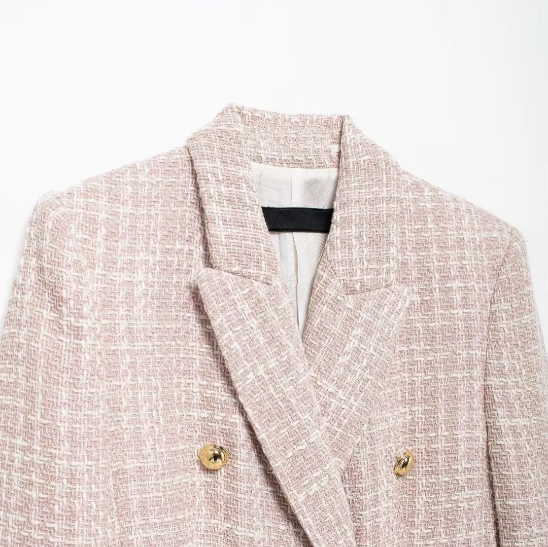 Women's Casual Elegant Plaid Button Double Breasted Blazer display picture 5