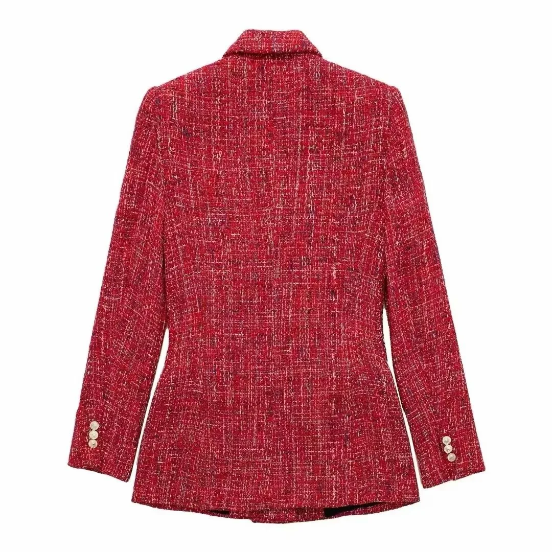 Women's Casual Elegant Plaid Button Double Breasted Blazer display picture 2