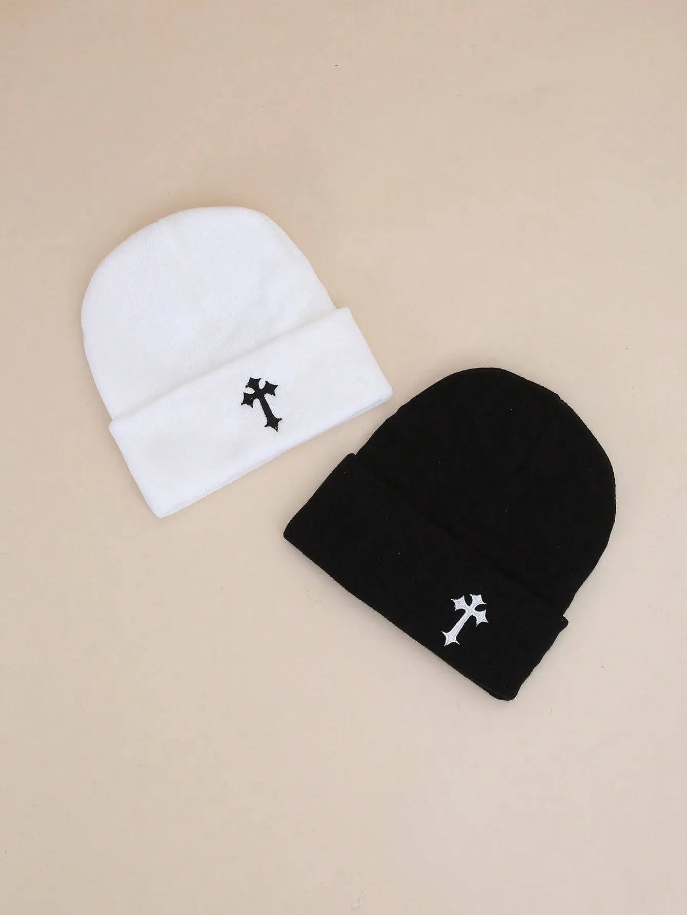 Unisex Simple Style Cross Eaveless Beanie Hat display picture 3