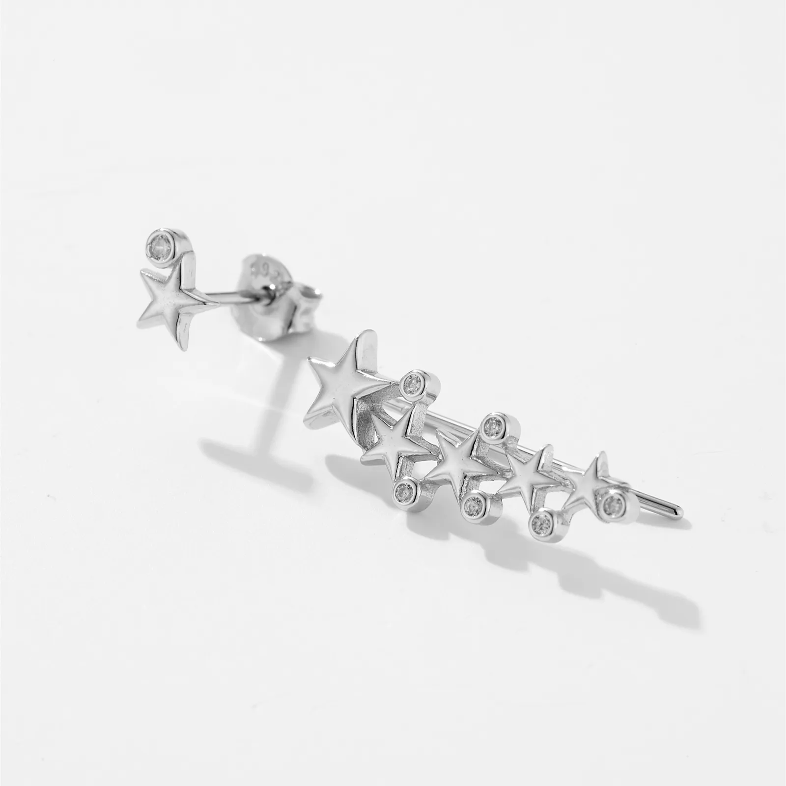 1 Pair Sterling Silver Zircon Geometric Ear Studs display picture 3