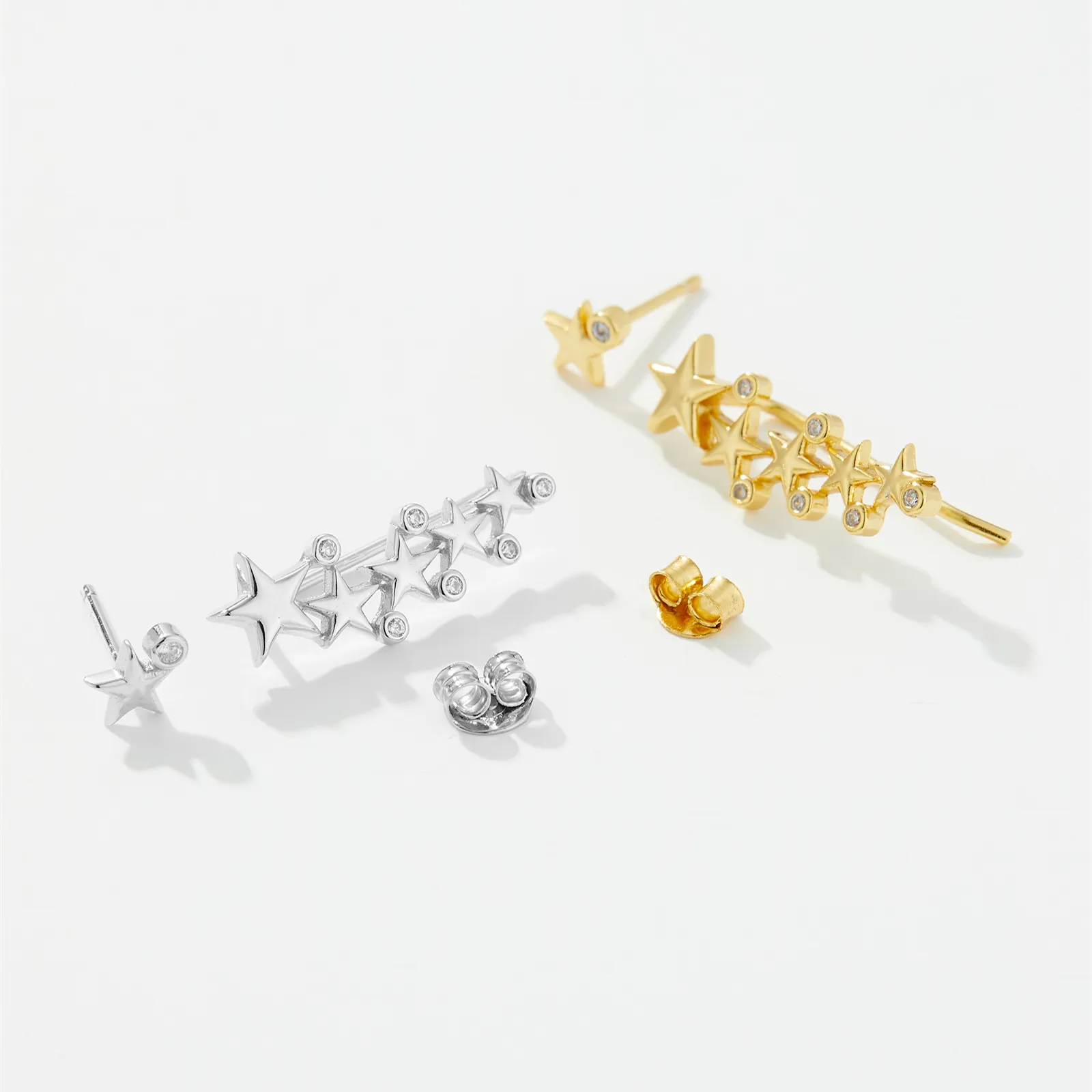 1 Pair Sterling Silver Zircon Geometric Ear Studs display picture 2