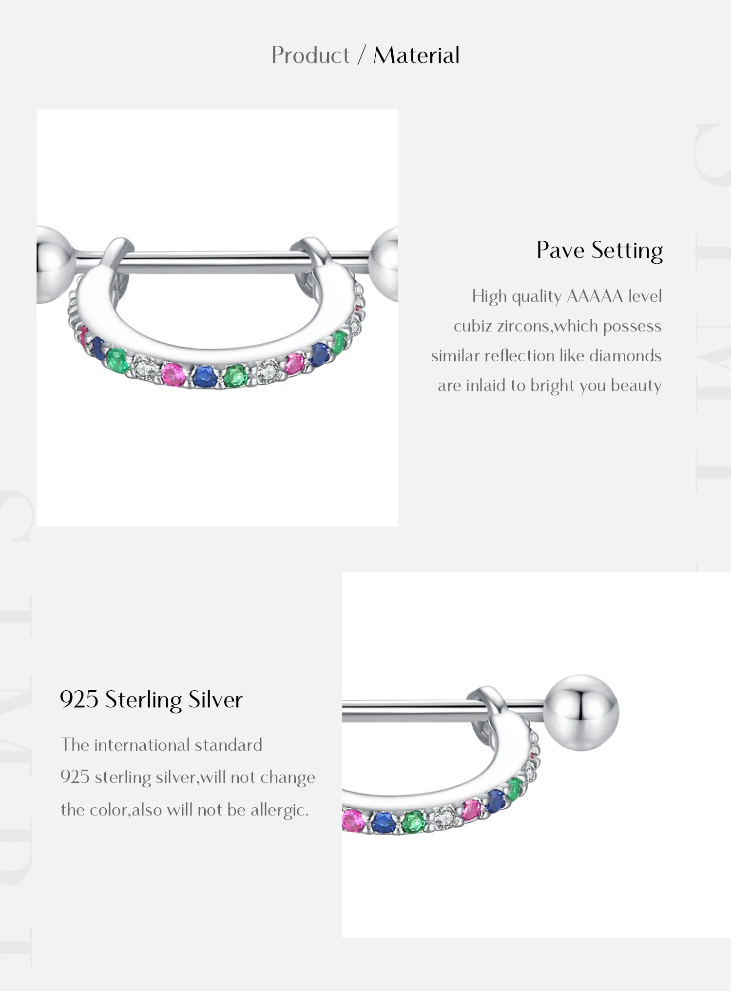 1 Pair Rhodium Plated 925 Sterling Silver Zircon Geometric Round Heart Shape Ear Studs display picture 1