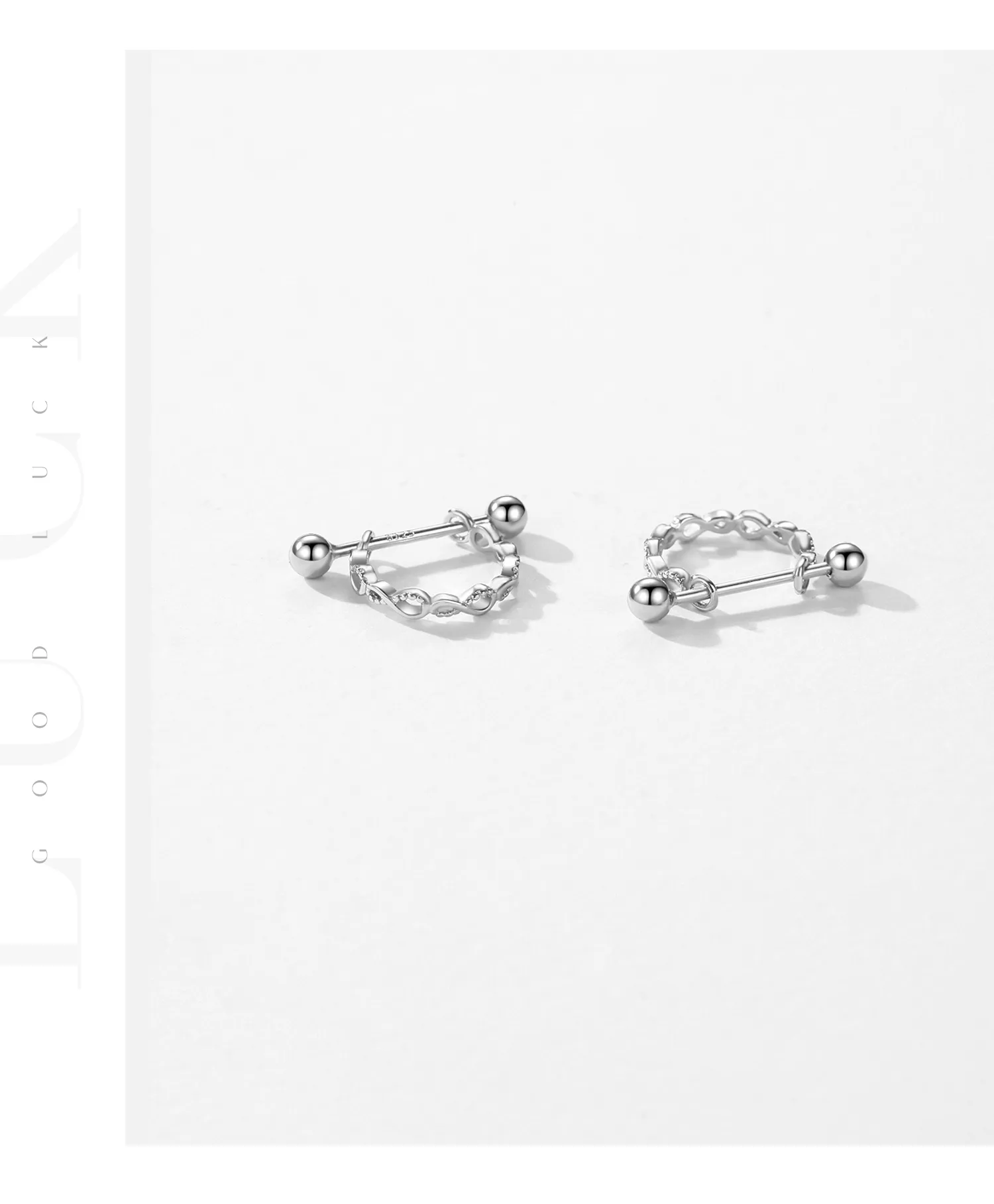1 Pair Rhodium Plated 925 Sterling Silver Zircon Geometric Round Heart Shape Ear Studs display picture 5