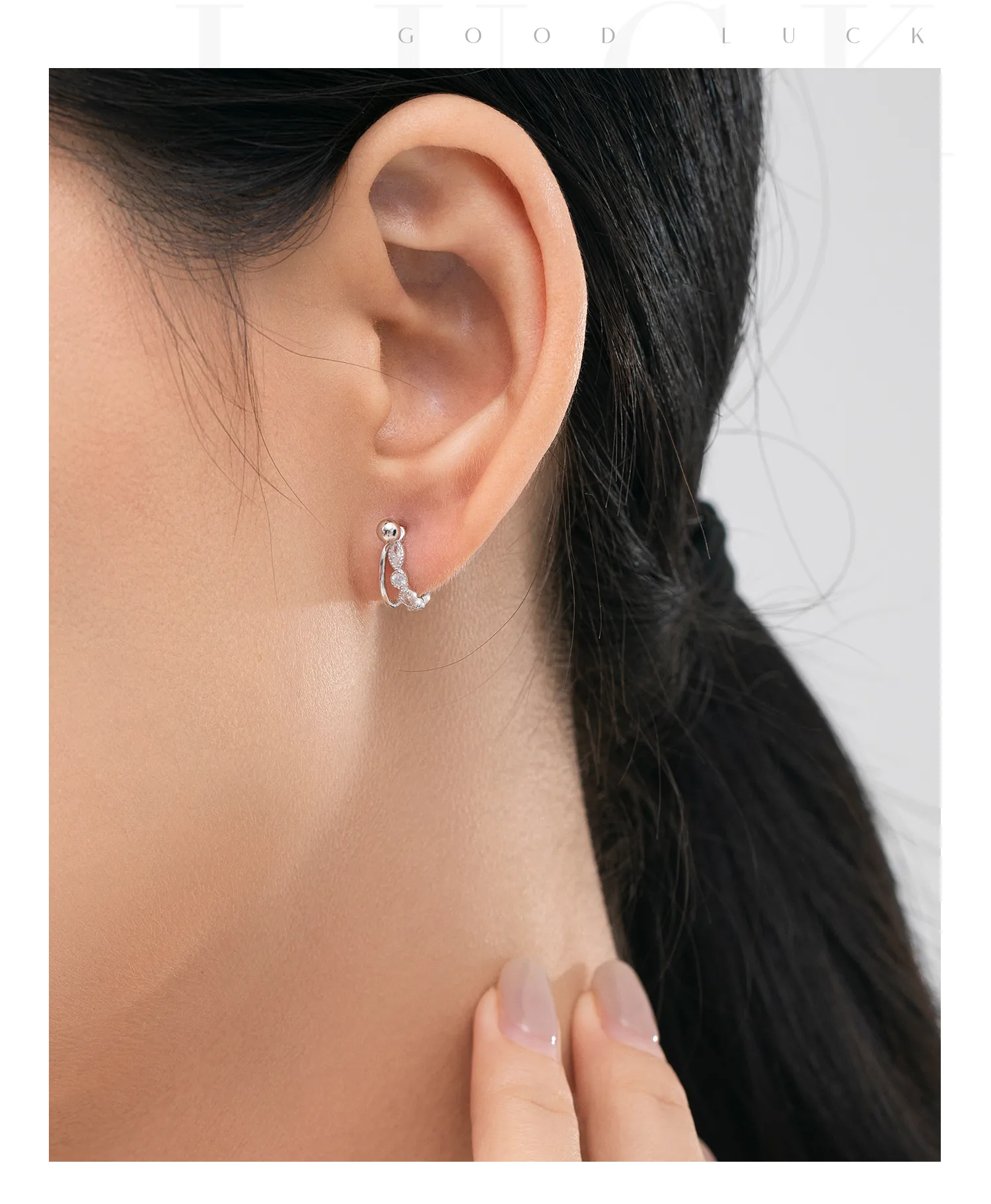1 Pair Rhodium Plated 925 Sterling Silver Zircon Geometric Round Heart Shape Ear Studs display picture 6
