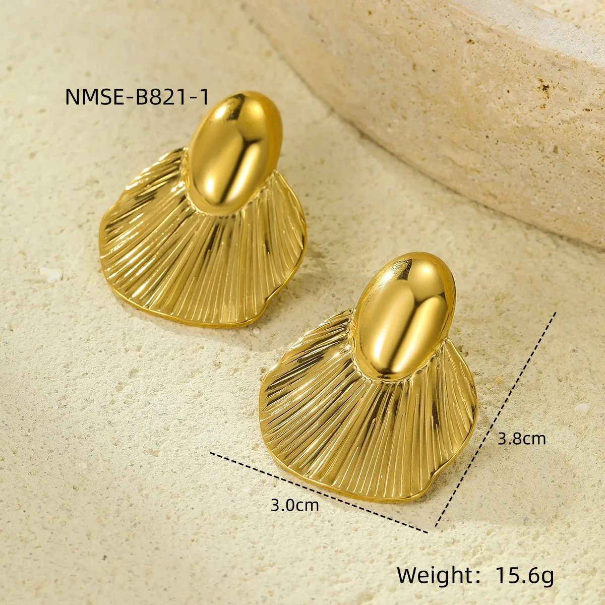 1 Pair Retro Geometric Plating 304 Stainless Steel Ear Studs display picture 4