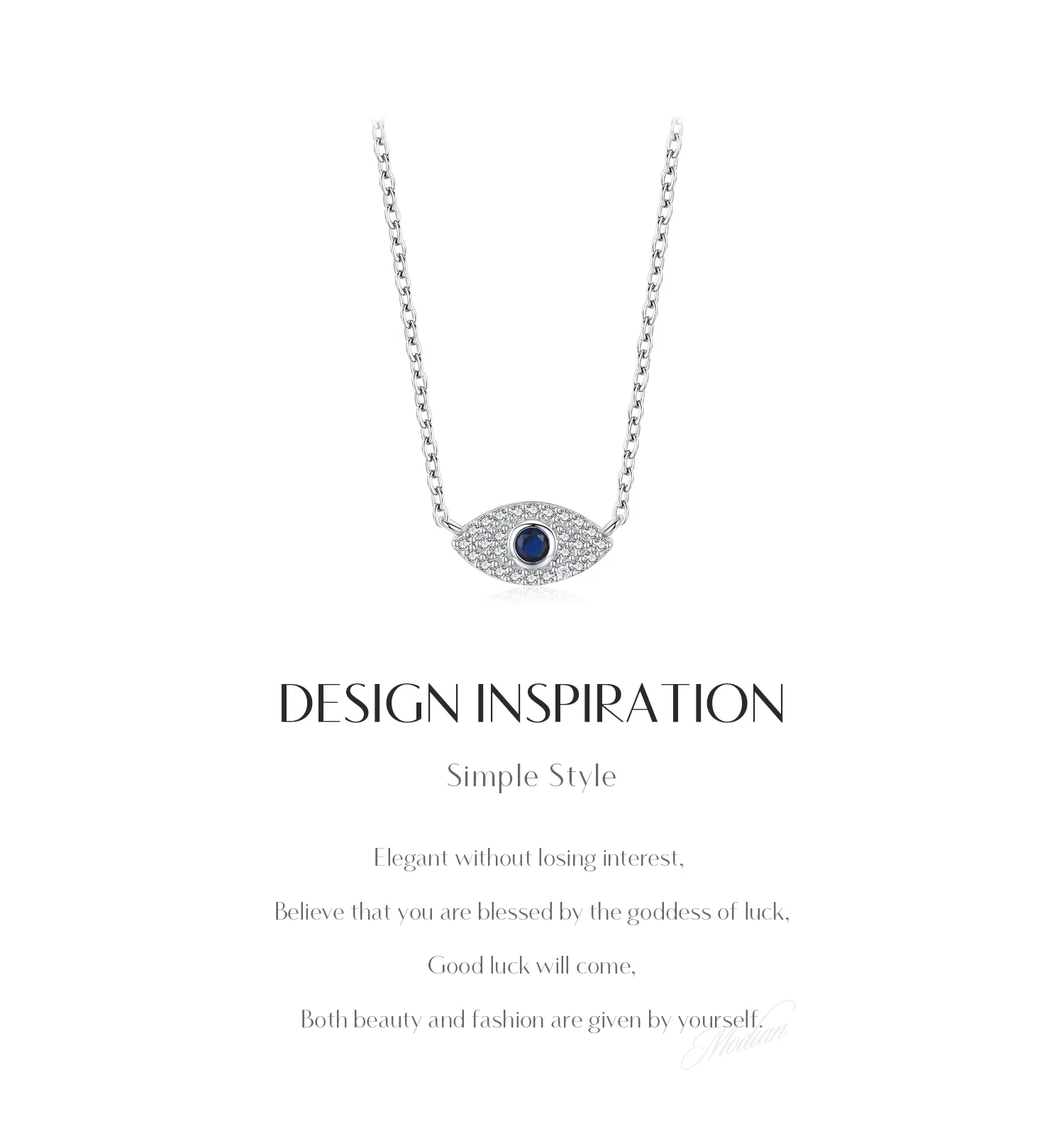 925 Sterling Silver Rack Plated Zircon Inlay Devil's Eye Pendant Necklace display picture 2
