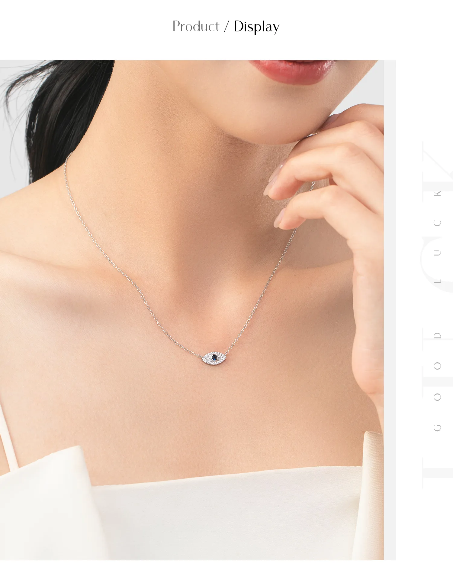 925 Sterling Silver Rack Plated Zircon Inlay Devil's Eye Pendant Necklace display picture 5
