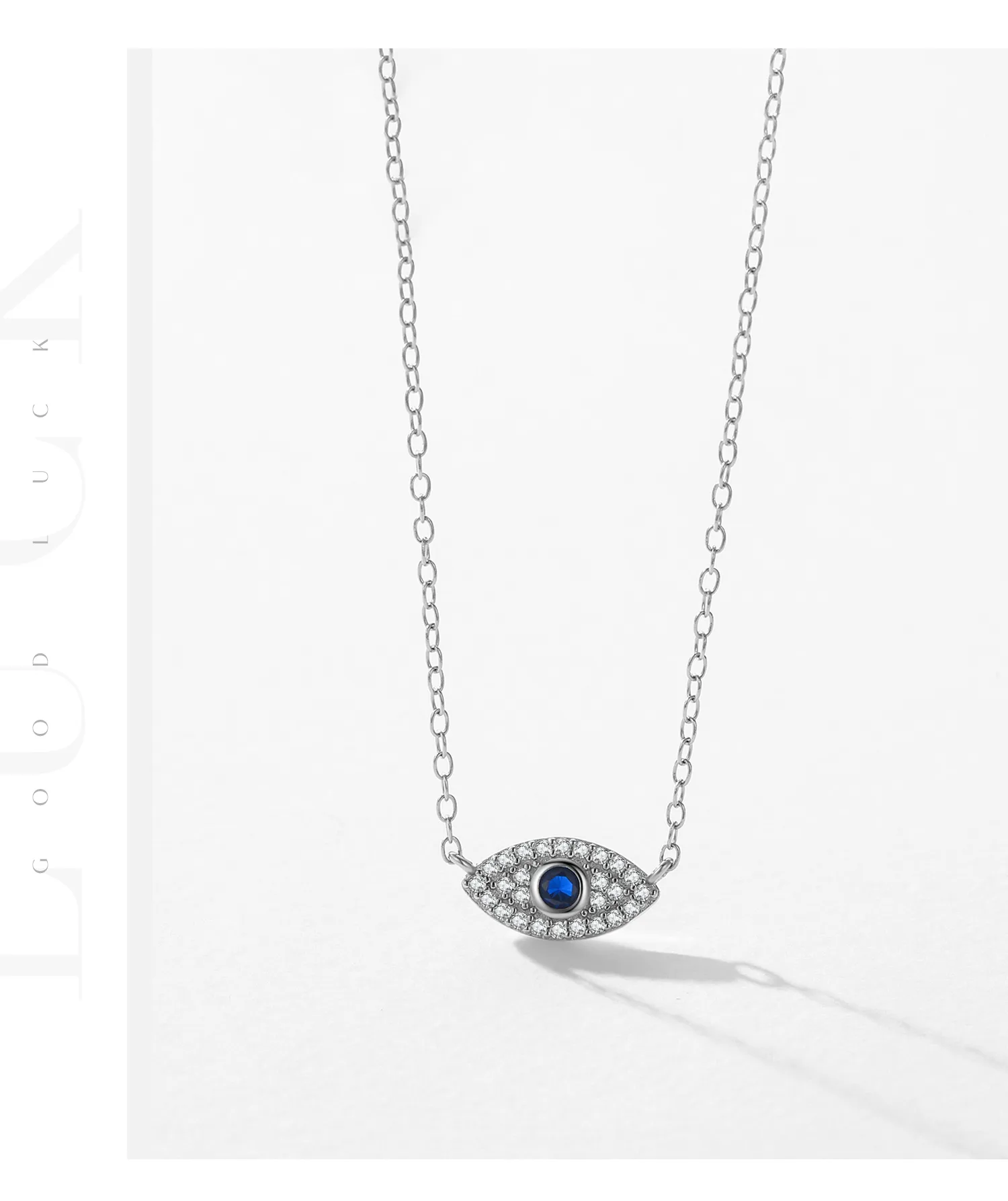 925 Sterling Silver Rack Plated Zircon Inlay Devil's Eye Pendant Necklace display picture 6