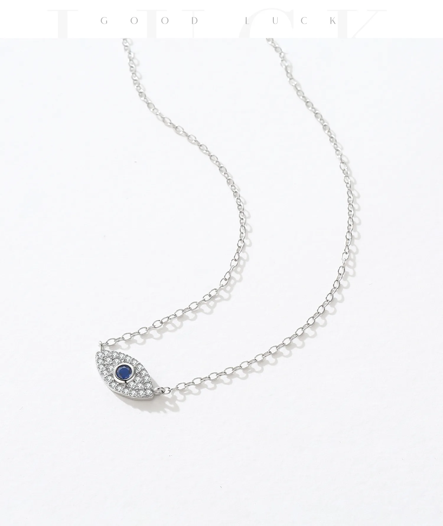 925 Sterling Silver Rack Plated Zircon Inlay Devil's Eye Pendant Necklace display picture 7