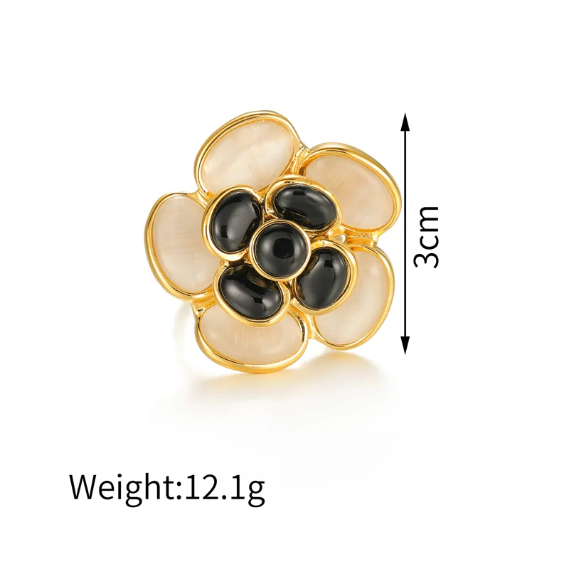 Wholesale Jewelry Elegant Lady Streetwear Flower 304 Stainless Steel 18K Gold Plated Open Rings display picture 2