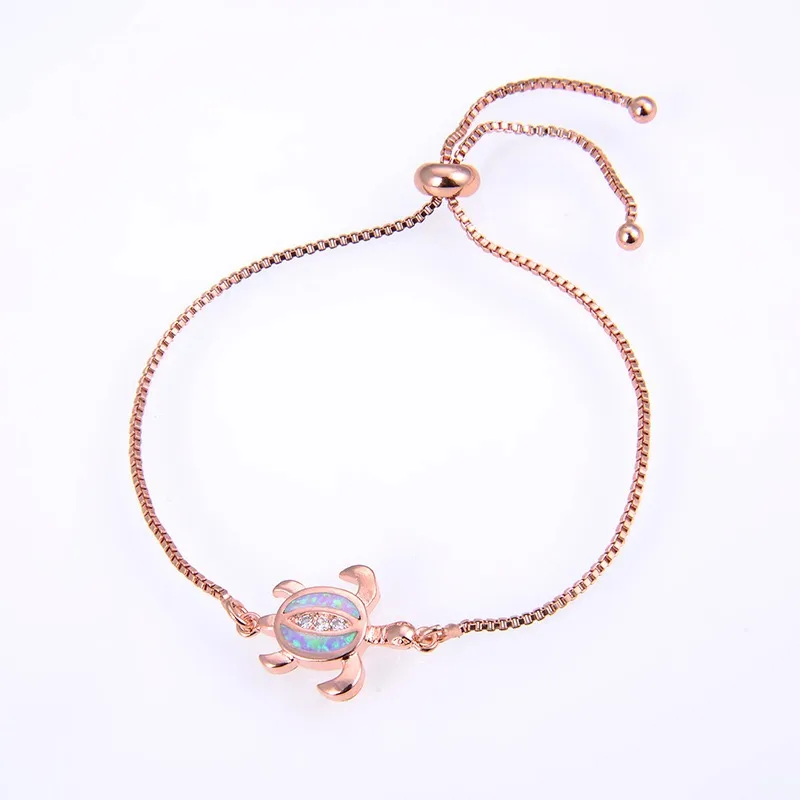 Copper 18K Gold Plated Polishing Plating Inlay Tortoise Opal Zircon Charms Bracelets display picture 26
