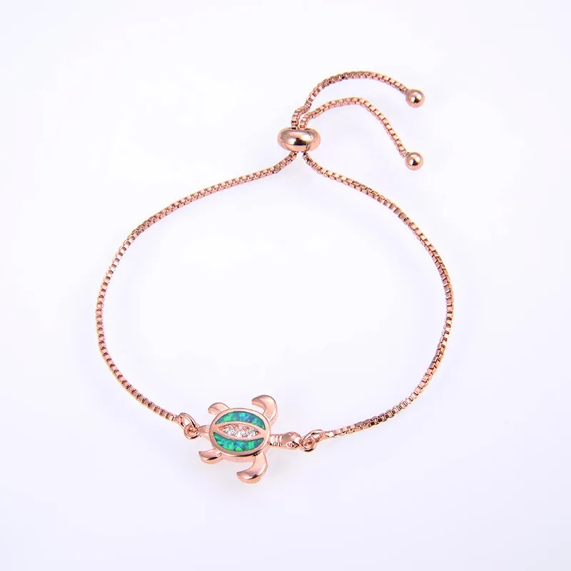Copper 18K Gold Plated Polishing Plating Inlay Tortoise Opal Zircon Charms Bracelets display picture 25