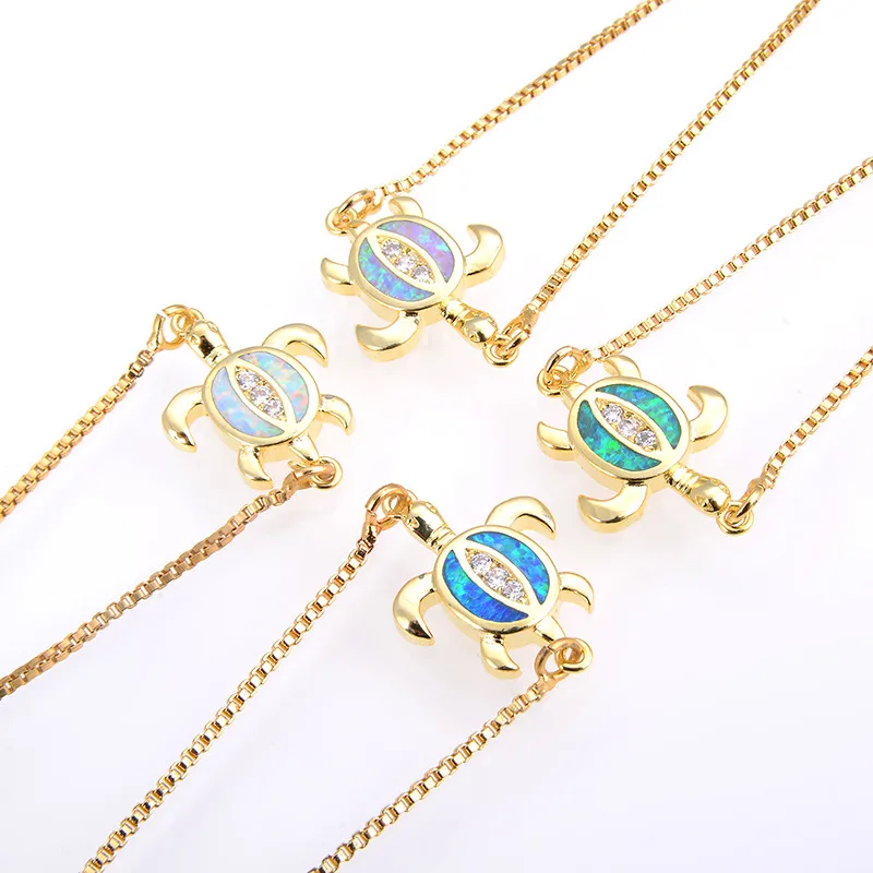 Copper 18K Gold Plated Polishing Plating Inlay Tortoise Opal Zircon Charms Bracelets display picture 27