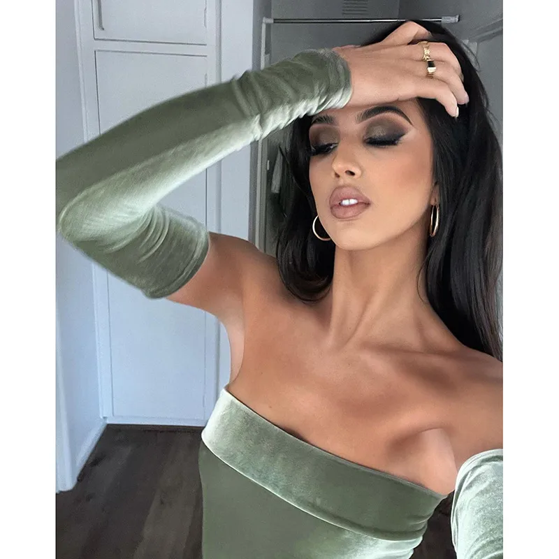 Women's Party Dress Elegant Sexy Strapless Backless 3/4 Length Sleeve Solid Color Maxi Long Dress Banquet Evening Party display picture 4
