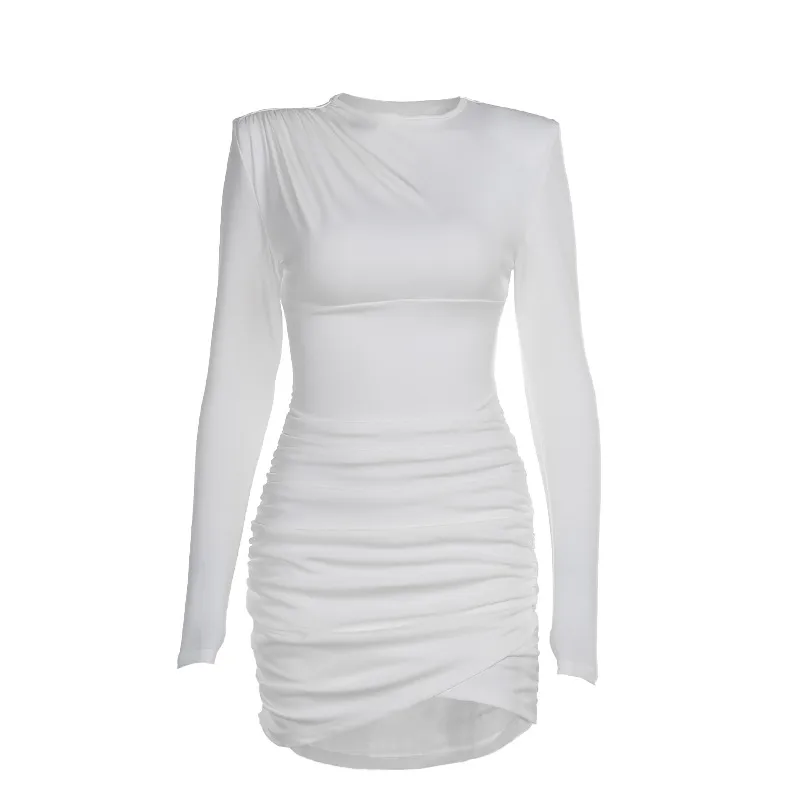 Women's Sheath Dress Elegant Simple Style Round Neck Long Sleeve Solid Color Short Mini Dress Holiday Daily display picture 19