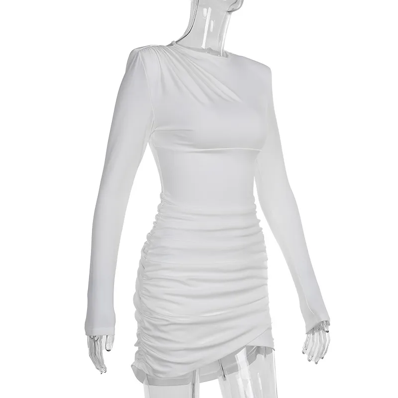 Women's Sheath Dress Elegant Simple Style Round Neck Long Sleeve Solid Color Short Mini Dress Holiday Daily display picture 10